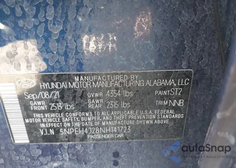 2022 Hyundai Sonata Limited z USA, uszkodzony, nr VIN 5NPEH4J28NH141723